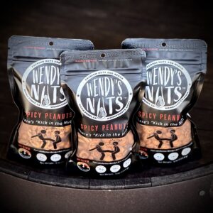 Wendy’s Nuts “Kick in the Nuts” Spicy (MED) Peanuts [threesome] 3x4oz sacks